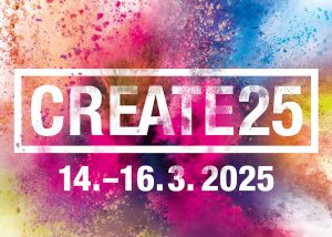 Werbegrafik bunt und farbenfroh Create festival 2025